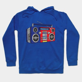 Boombox (Red + Cosmic Cobalt Colorway) Analog / Music Hoodie